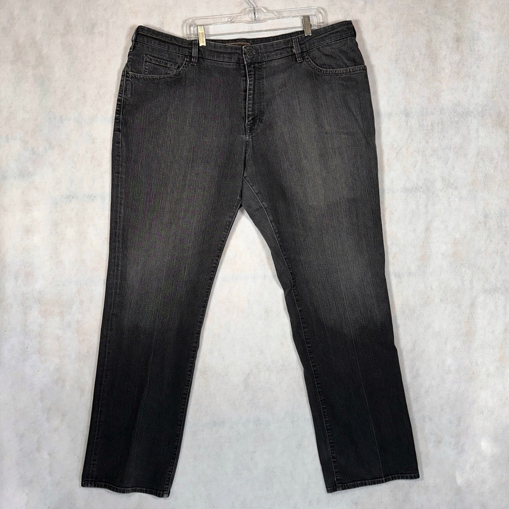 34 Heritage Jeans Mens 44x34 Black Good Straight Leg Faded Denim Pants